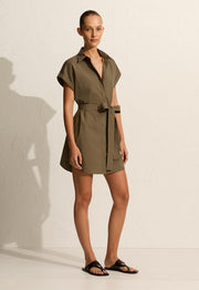 Mini Shirt Dress - Olive - Matteau